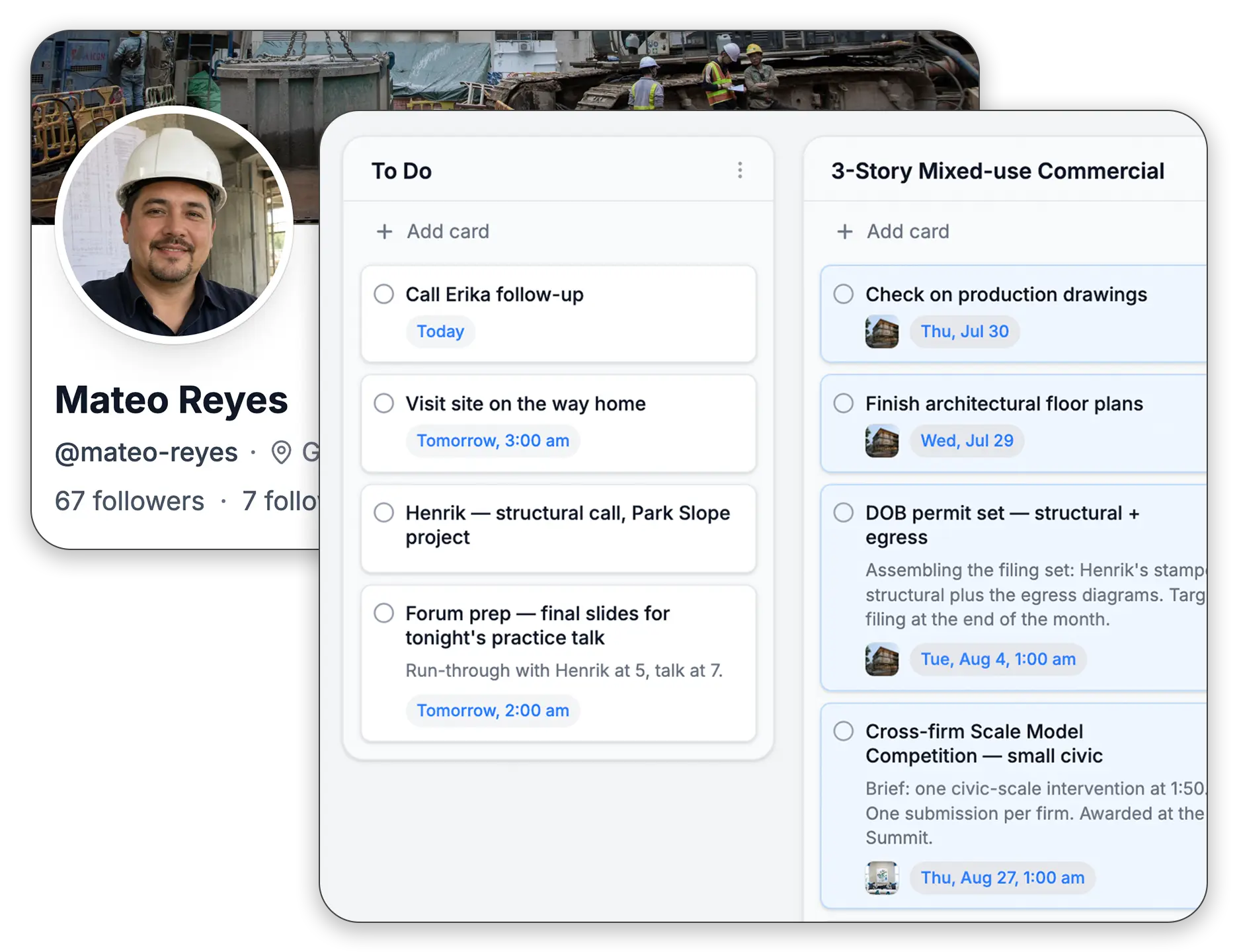 Your personal board for project tasks, notes, and deadlines